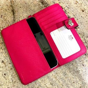 Coach Pink Wallet & Phone Holder Wristlet
